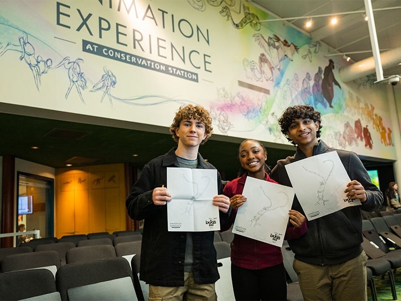 The cast of Percy Jackson and the Olympians visit The Animation Experience at Disney's Animal Kingdom at Walt Disney World