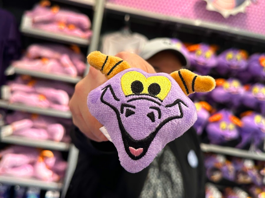 Image of Figment plush keychain at EPCOT