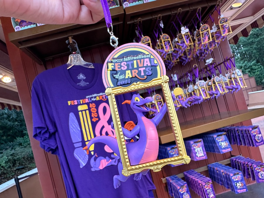 Image of Figment 3-D ornament featuring Figment inside a art frame with EPCOT International Festival of the Arts 2024 printed above