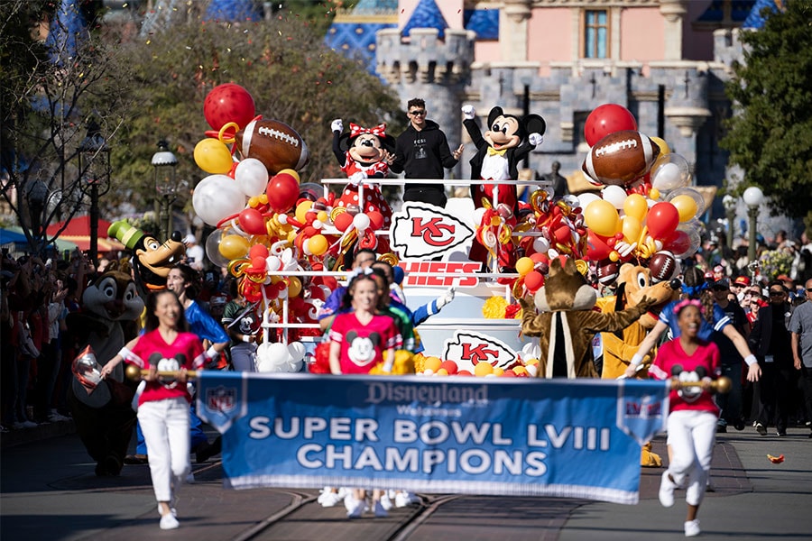 Super Bowl MVP Patrick Mahomes at Disneyland park