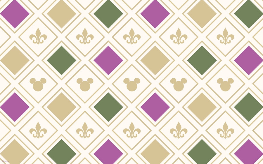 New Disney Wallpapers for Mardi Gras 2024 with Mickey Mouse shapes