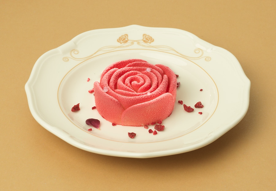 Image of The Enchanted Rose dessert at Disneyland Hotel at Disneyland Paris Resort in the La Table de Lumière restaurant
