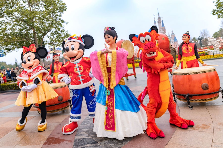 Images of characters Chinese New Year at Shanghai Disney Resort