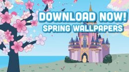 Download Now: Spring Disney Wallpapers, Disney Parks Castle with Flowers Wallpaper, Disney castle and cherry blossoms background