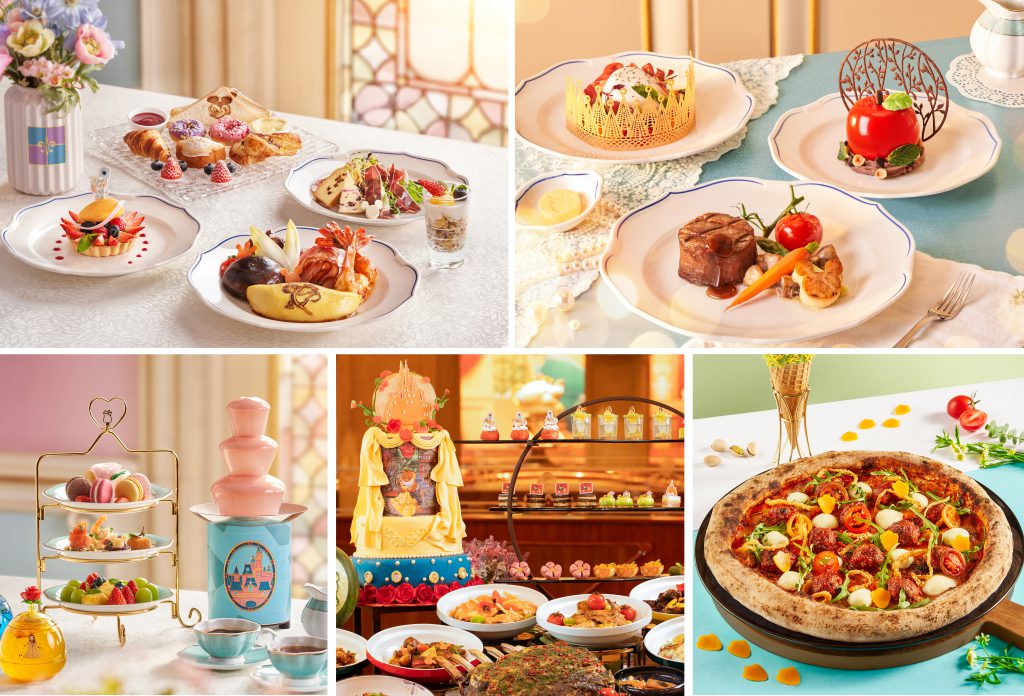 Brunch de primavera en Royal Banquet Hall, menú fijo Princess de Royal Banquet Hall, té de la tarde de chocolate para dos en primavera y verano en Royal Banquet Hall, brunch buffet de temporada de primavera en Lumiere's Kitchen y pizza de albóndigas Wagyu en los parques de Disney