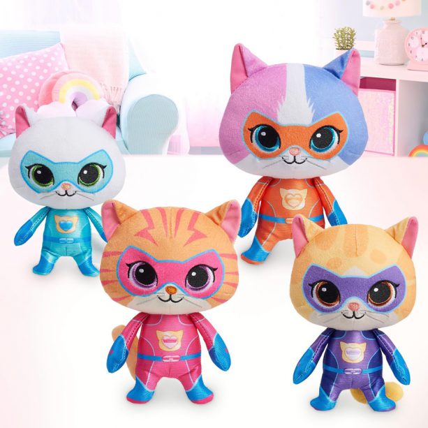 SuperKitties plushies including Bitsy, Ginny, Buddy, and Sparks