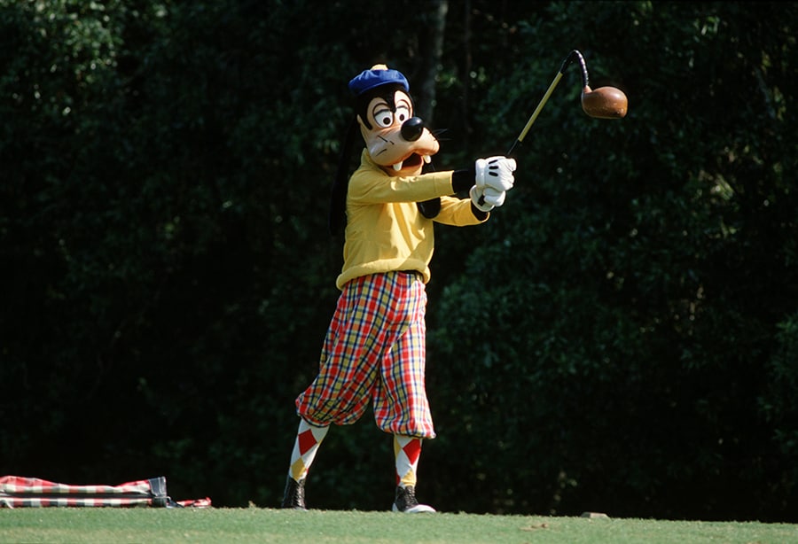 Goofy golfing at Disney World (1983)