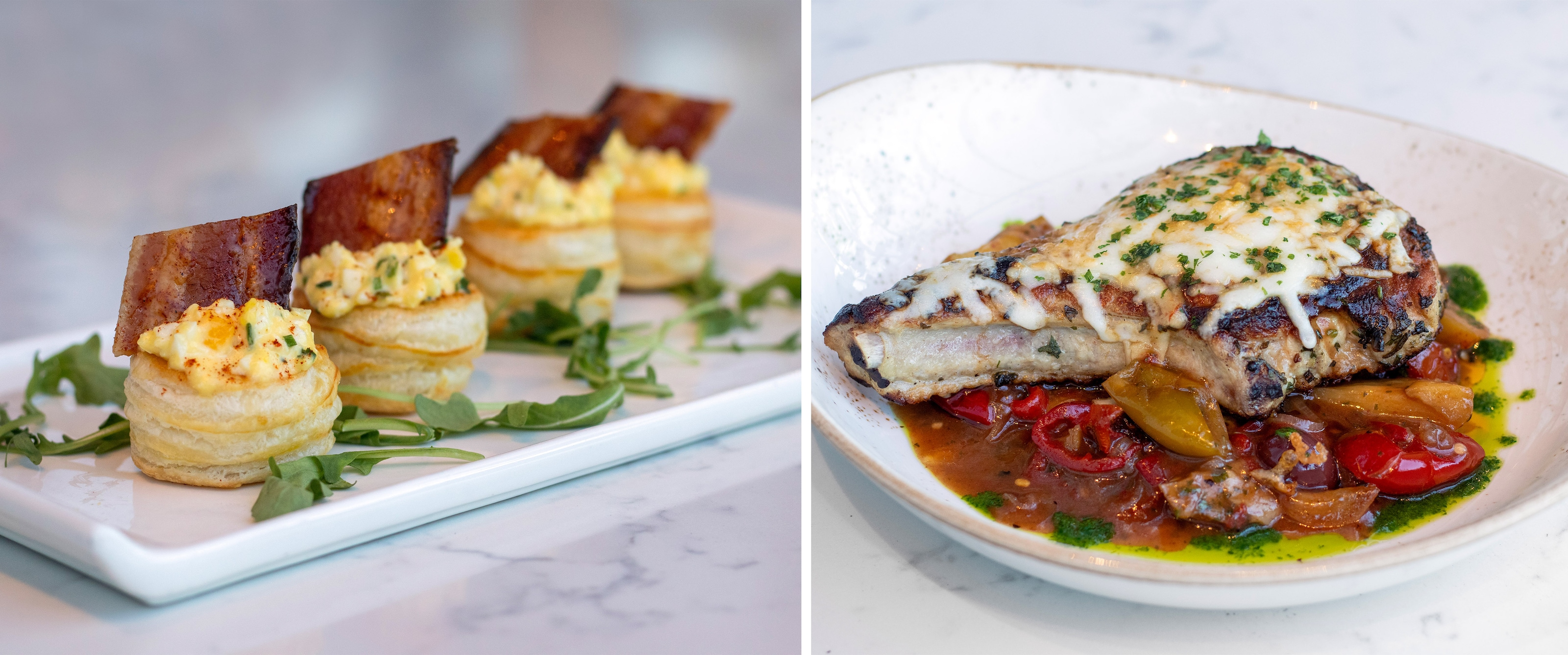 Truffled Egg Salad Tarts and Pork Chops Campagnola at Disney Parks