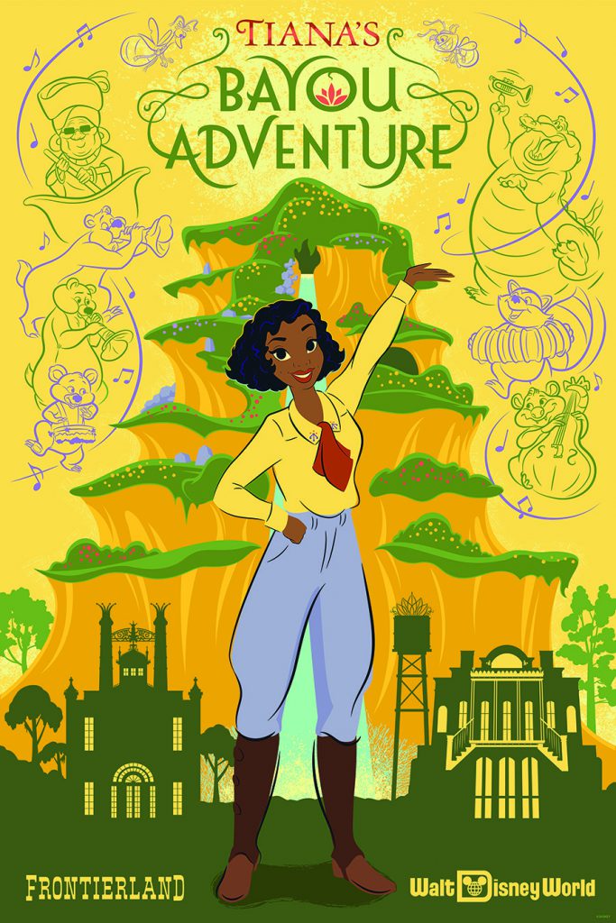 Tiana's Bayou Adventure Attraction Poster for Walt Disney World