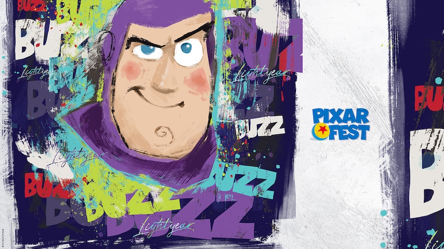 Pixar Painted Wallpapers with Buzz Lightyear