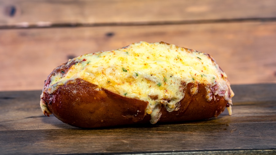 Cheesy Garlic Pretzel Bread  at Edelweiss Snacks and Maurice’s Treats in Fantasyland at Disneyland park