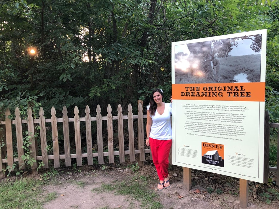 Beatrice by the dreaming tree in Marceline, Missouri, Walt Disney’s childhood town