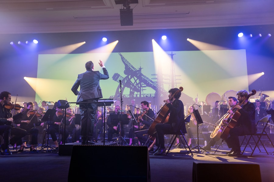 Orchestra performing the Space Mountain tunes which were part of the musical journey to the past of Disneyland Paris