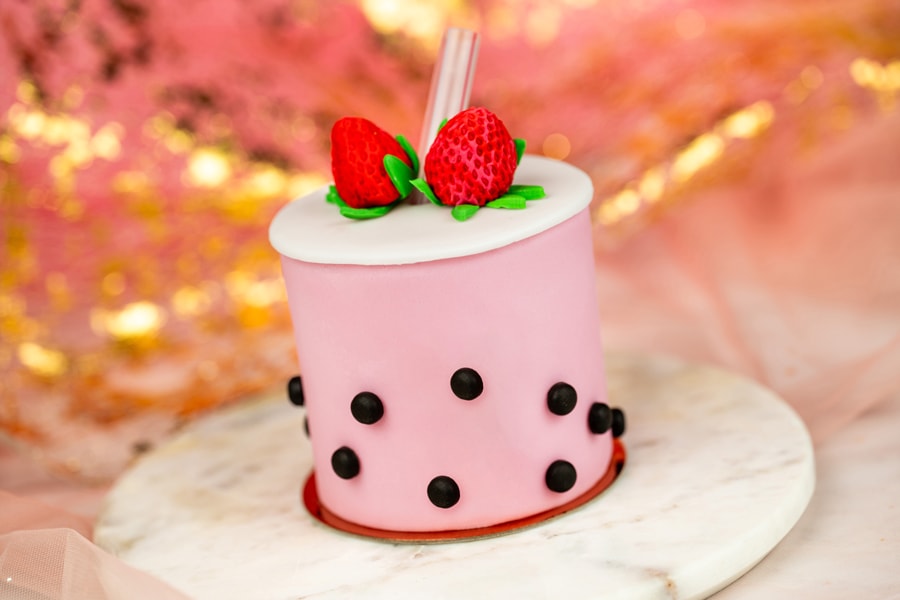 Strawberry Boba Milk Tea Petit Cake