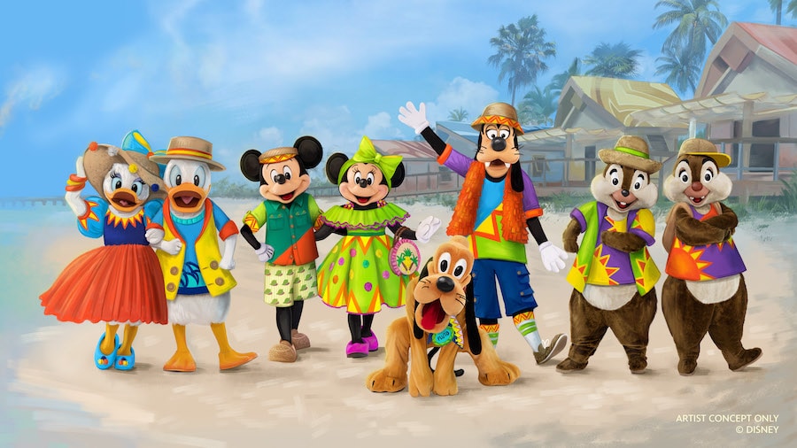 New character outfits for Disney Lookout Cay at Lighthouse Point, Disney Cruise Line