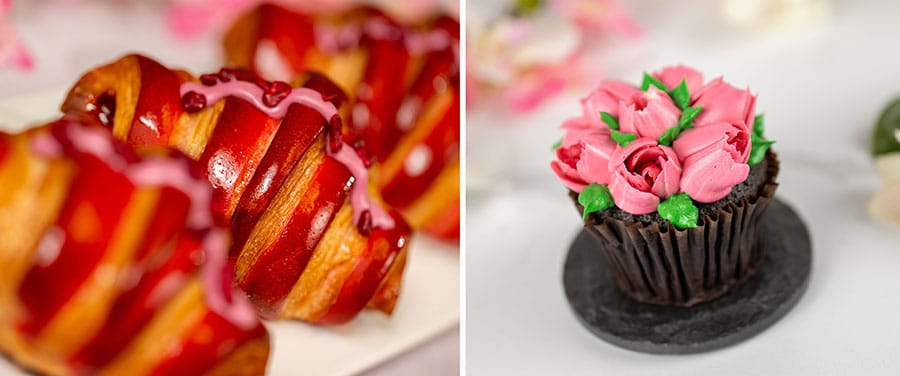 Mother’s Day Croissant, Bouquet of Roses Cupcake