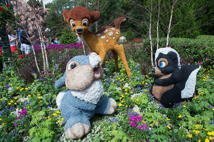 Bambi and friends topiaries at EPCOT