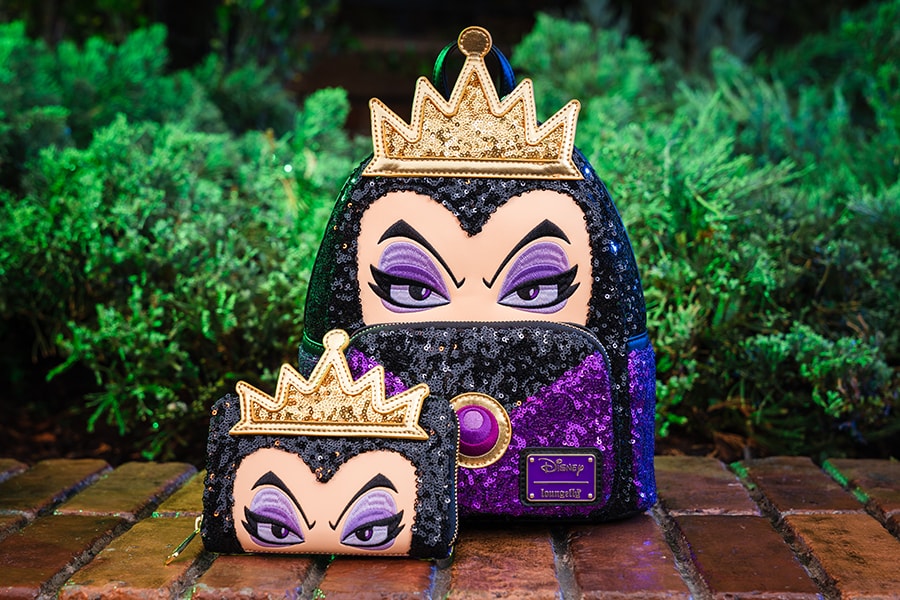 Loungefly Snow White Evil Queen Exclusive Sequin Cosplay Mini Backpack and Wallet