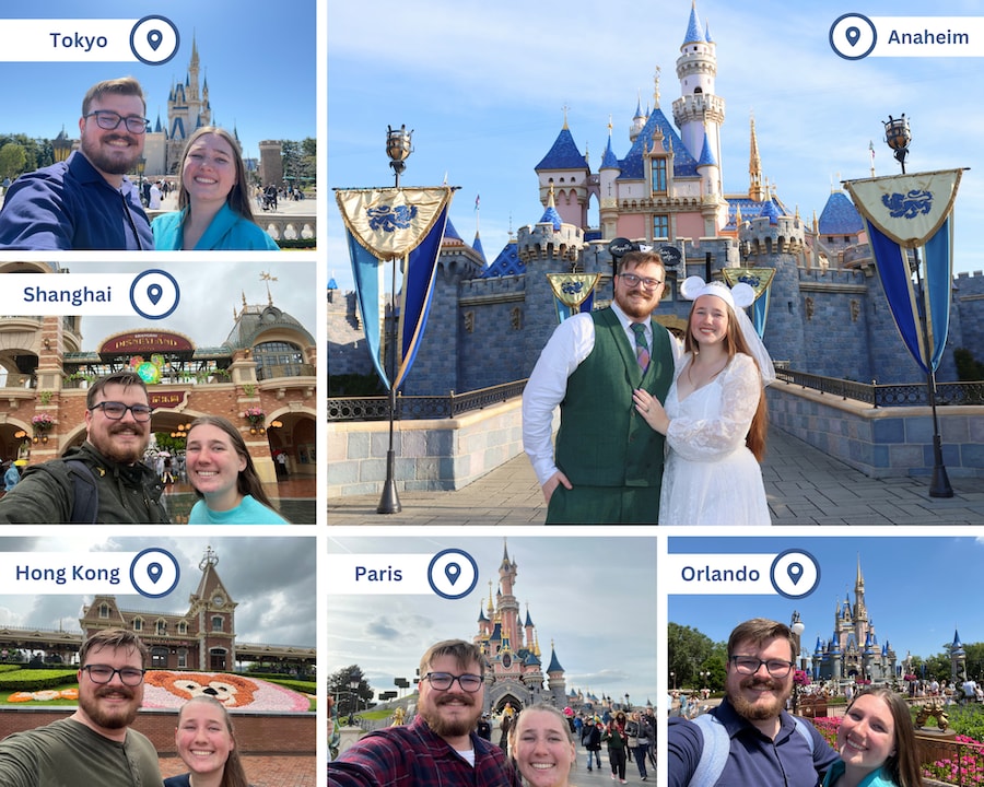 Donald and Nika capture their memories on camera at each Disney Park. 