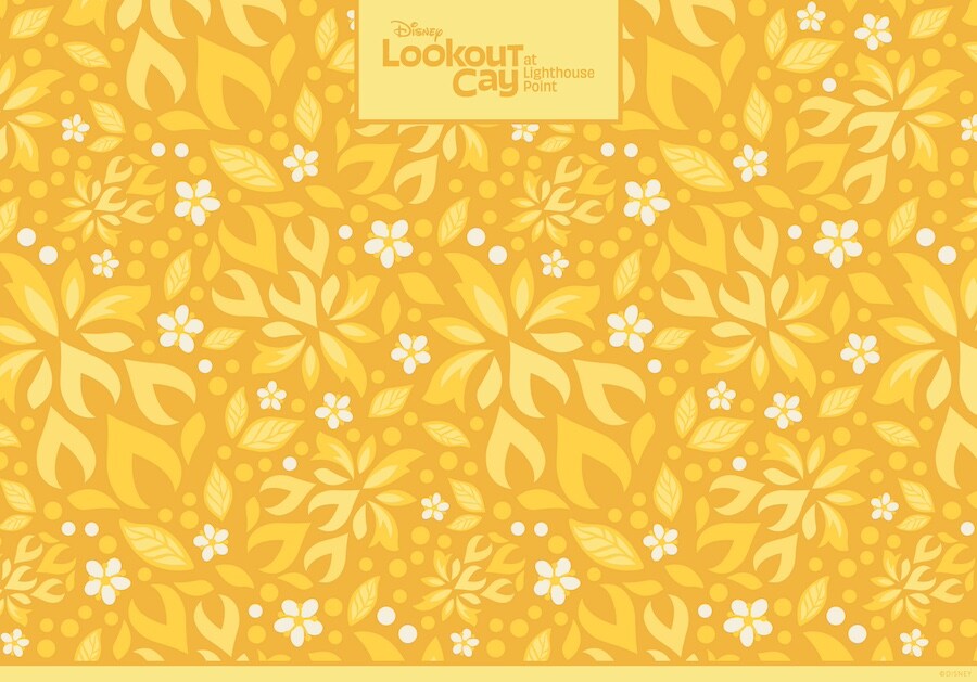 Disney Lookout Cay at Lighthouse Point Flower Pattern Wallpaper
