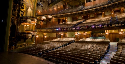 A photo of the New Amsterdam Theatre in New York City