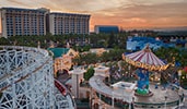 Disney's Paradise Pier Hotel overlooks several attractions at Disney California Adventure Park
