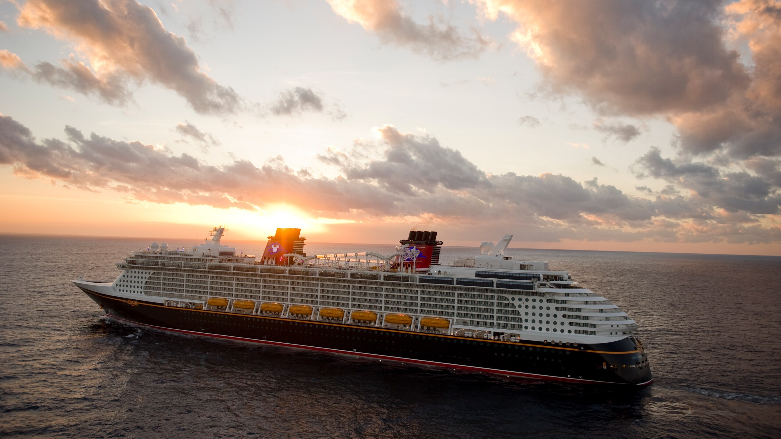 The Disney Dream cruise ship sailing in ocean waters