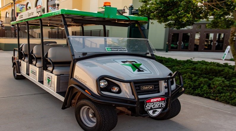 TramSporter courtesy cart presented by Enterprise 