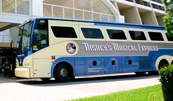 Disney's Magical Express Disney's Magical Express bus parked outside Disney's Contemporary Resort