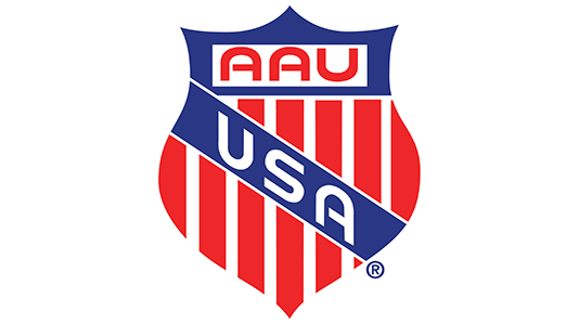 The logo for the Amateur Athletic Union with ‘U S A’ across the center
