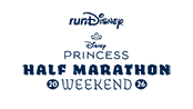 A logo for rundisney 2026 Disney Princess Half Marathon Weekend