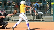 President's Day Weekend Showcase A softball batter warms up in the on-deck circle