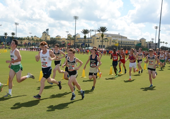 Cross Country runners running in the Disney Cross County Classic