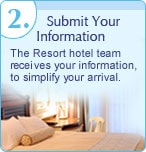 2. Submit Your Information: The Resort hotel team receives your information, to simplify your arrival.