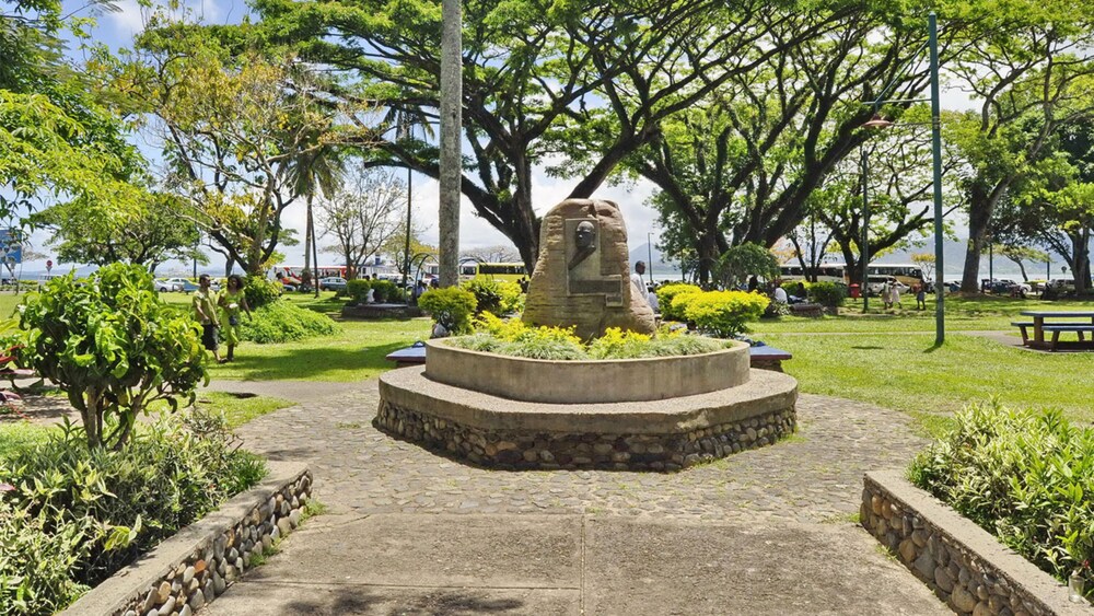 A stone monument in Ratu Sukuna Park in Suva, Fiji
