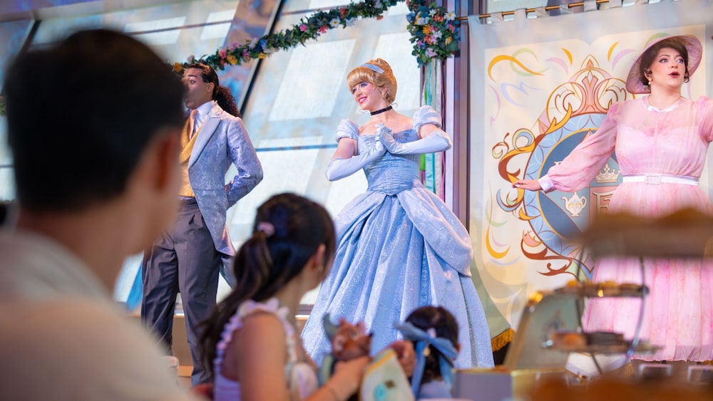 Young Guests enjoy tea and treats with CInderella on stage