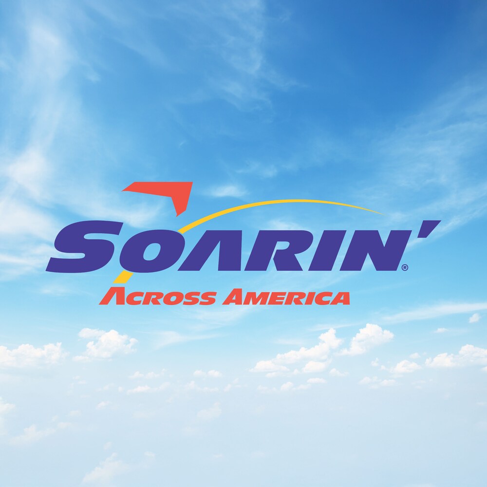 The logo for Soarin’ Across America, flying through a clear sky
