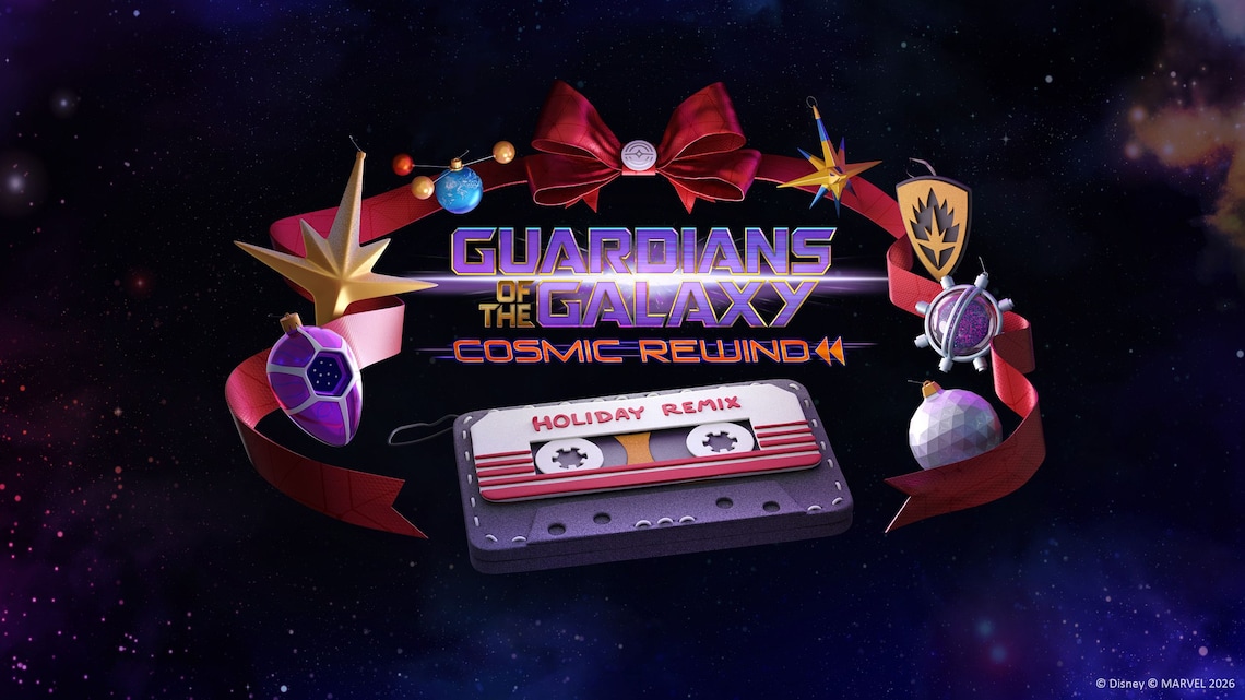 Logo for Guardians of the Galaxy Cosmic Rewind Holiday Remix
