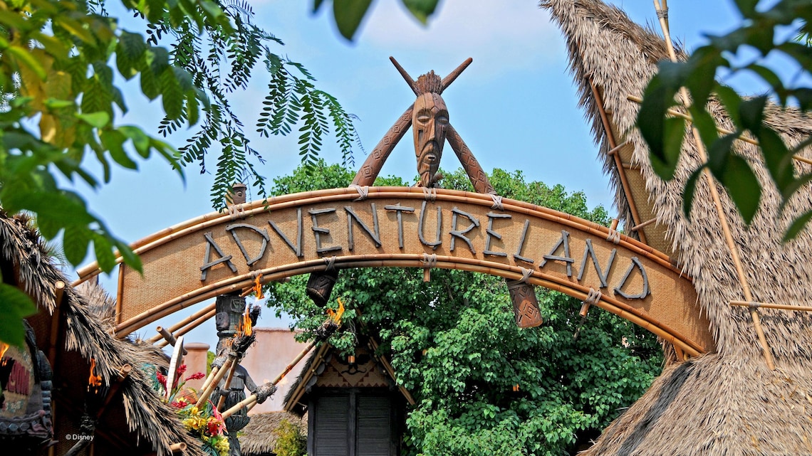 Adventureland Treehouse attraction, nestled among branches of a giant tree on the shores of Jungle River at Disneyland Park