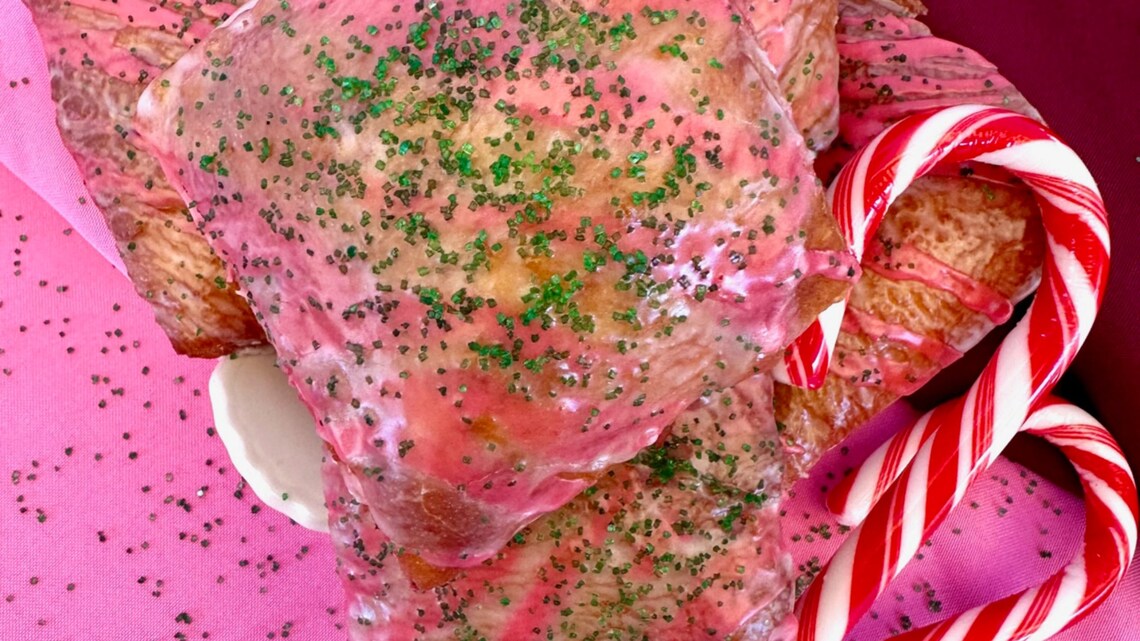 Beignets glaseados con sabor a bastón de caramelo de Beignets Expressed