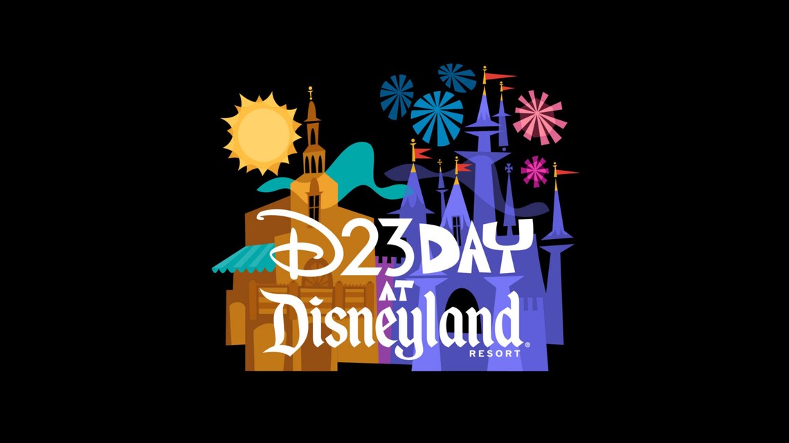 A logo featuring an illustration of the Carthay Circle Restaurant next to Sleeping Beauty Castle and text that reads ´D twenty three day at Disneyland´