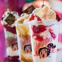Dessert cups featuring Van ello pees Sweets and Treats logos