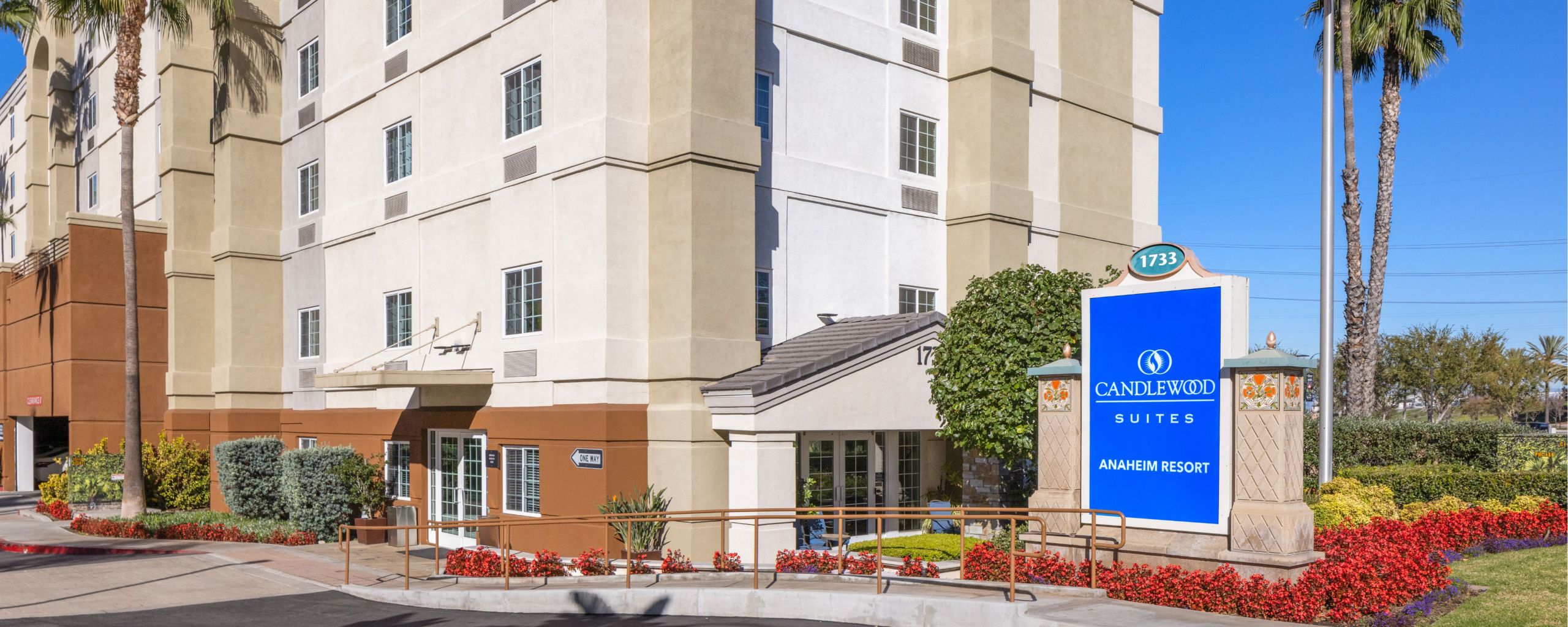 The exterior of Candlewood Suites Anaheim Resort Area