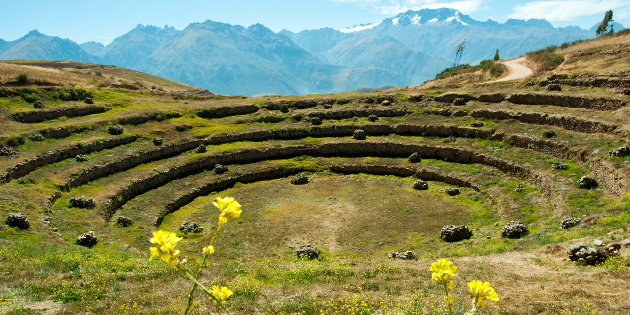 The ruins of Moray with its unique circular terraces The ruins of Moray with its unique circular terraces