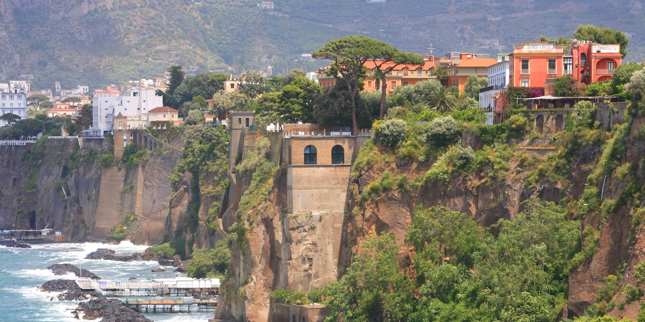 The cliffs of Sorrento at the Bay of Naples, Italy The cliffs of Sorrento at the Bay of Naples, Italy
