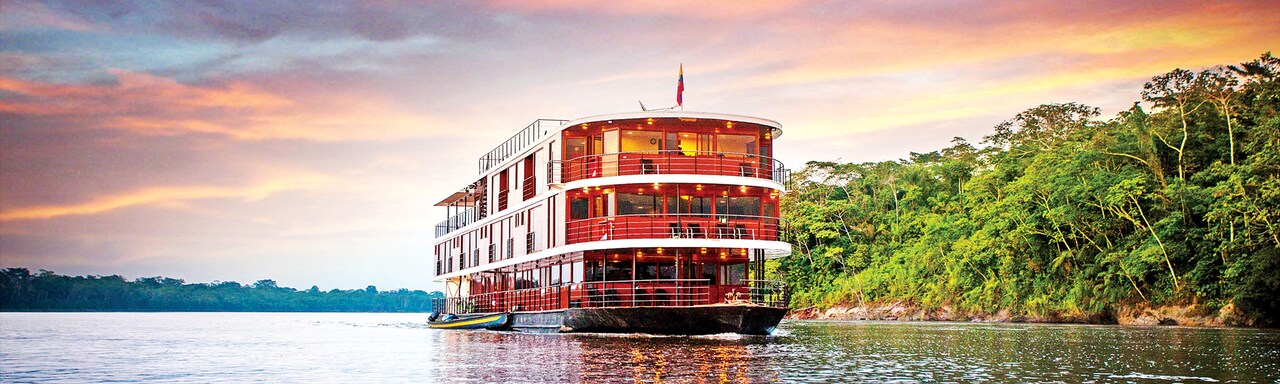 The Anakonda Riverboat cruises down the Amazon River