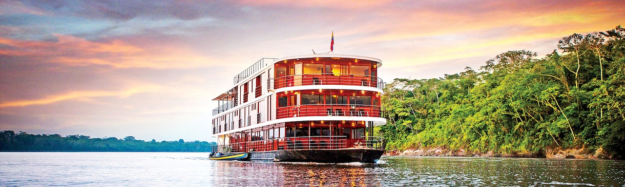 The Anakonda Riverboat cruises down the Amazon River