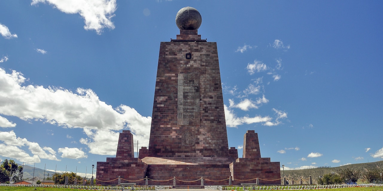 A row of busts lines a path to the Monument to the Equator at Ciudad Mitad del Mundo in Equador A row of busts lines a path to the Monument to the Equator at Ciudad Mitad del Mundo in Equador