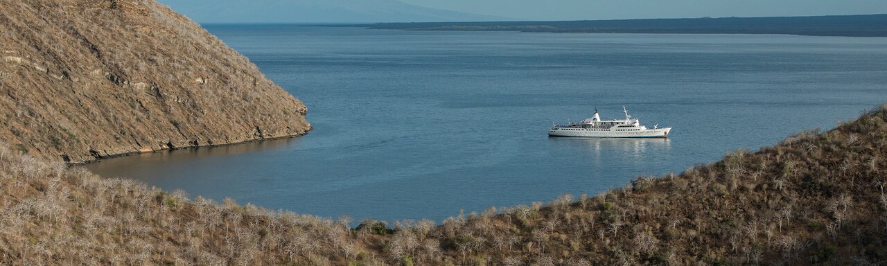 Ship in Tagus Cove of Isabela Island