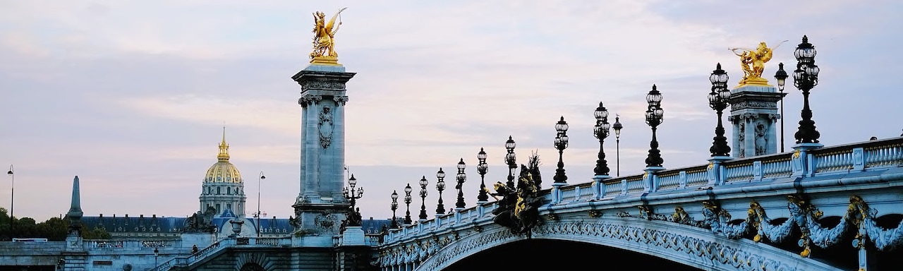 The elegant Pont Alexandre III Bridge in Paris, France